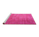 Sideview of Machine Washable Abstract Pink Contemporary Rug, wshcon748pnk