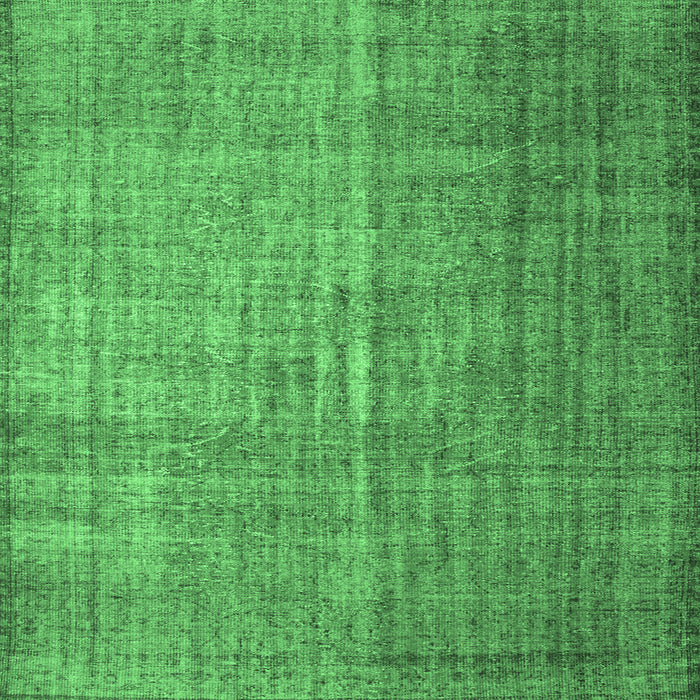 Square Machine Washable Abstract Emerald Green Contemporary Area Rugs, wshcon748emgrn