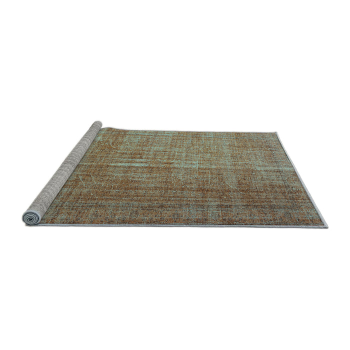 Sideview of Machine Washable Abstract Light Blue Contemporary Rug, wshcon748lblu