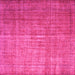 Square Machine Washable Abstract Pink Contemporary Rug, wshcon748pnk