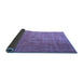 Sideview of Abstract Blue Contemporary Rug, con748blu