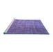 Sideview of Machine Washable Abstract Blue Contemporary Rug, wshcon748blu