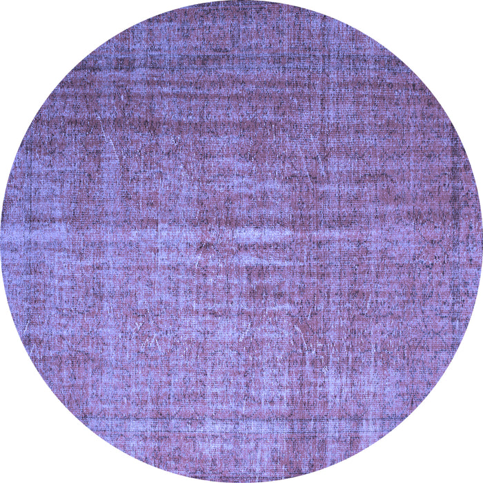 Round Abstract Blue Contemporary Rug, con748blu