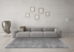Machine Washable Abstract Gray Contemporary Rug in a Living Room,, wshcon748gry