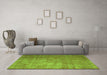 Machine Washable Abstract Green Contemporary Area Rugs in a Living Room,, wshcon748grn
