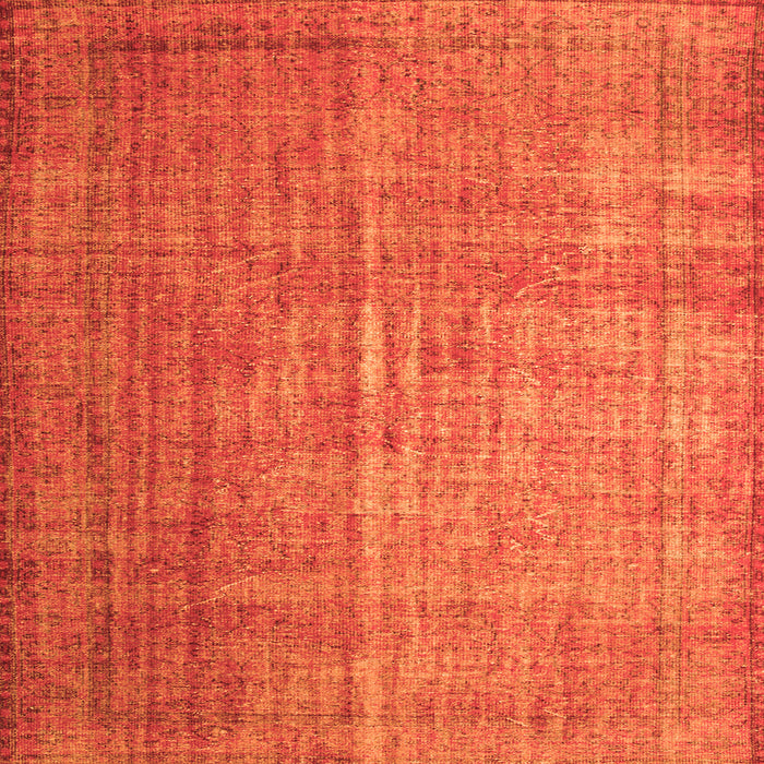 Round Machine Washable Abstract Orange Contemporary Area Rugs, wshcon748org