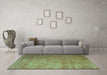 Machine Washable Abstract Turquoise Contemporary Area Rugs in a Living Room,, wshcon748turq