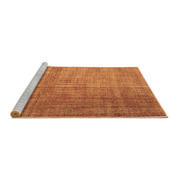 Sideview of Machine Washable Abstract Brown Contemporary Rug, wshcon748brn