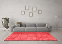 Machine Washable Abstract Red Contemporary Rug, wshcon748red