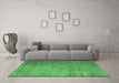 Machine Washable Abstract Emerald Green Contemporary Area Rugs in a Living Room,, wshcon748emgrn