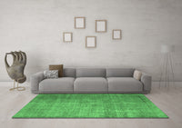Machine Washable Abstract Emerald Green Contemporary Rug, wshcon748emgrn