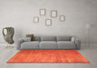 Machine Washable Abstract Orange Contemporary Area Rugs in a Living Room, wshcon748org