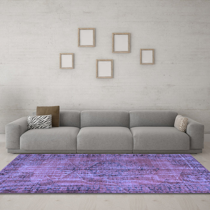 Machine Washable Abstract Blue Contemporary Rug in a Living Room, wshcon749blu