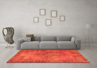 Machine Washable Abstract Orange Contemporary Rug, wshcon749org