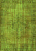 Serging Thickness of Machine Washable Abstract Green Contemporary Area Rugs, wshcon749grn