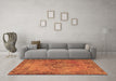 Machine Washable Abstract Brown Contemporary Rug in a Living Room,, wshcon749brn