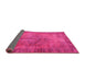 Sideview of Abstract Pink Contemporary Rug, con749pnk