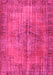 Machine Washable Abstract Pink Contemporary Rug, wshcon749pnk