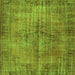 Serging Thickness of Abstract Green Contemporary Rug, con749grn