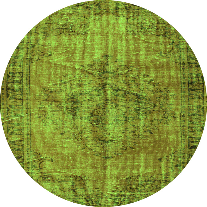 Square Abstract Green Contemporary Rug, con749grn