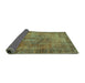 Sideview of Abstract Turquoise Contemporary Rug, con749turq