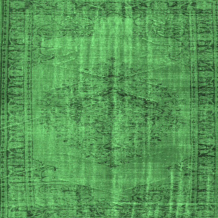 Square Abstract Emerald Green Contemporary Rug, con749emgrn