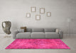 Machine Washable Abstract Pink Contemporary Rug in a Living Room, wshcon749pnk