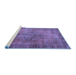 Sideview of Machine Washable Abstract Blue Contemporary Rug, wshcon749blu