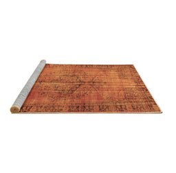 Sideview of Machine Washable Abstract Brown Contemporary Rug, wshcon749brn