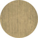 Round Abstract Brown Contemporary Rug, con74brn