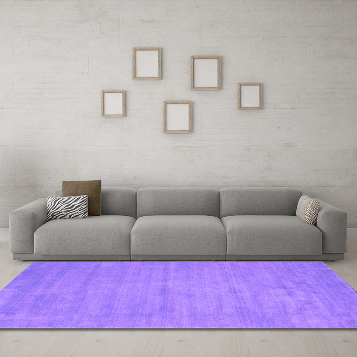Machine Washable Abstract Purple Contemporary Area Rugs in a Living Room, wshcon74pur
