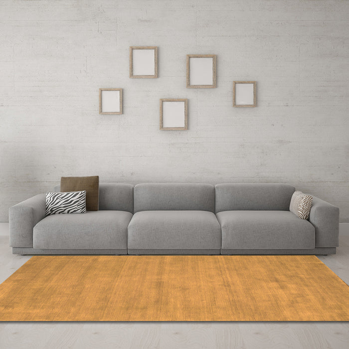 Machine Washable Abstract Orange Contemporary Area Rugs in a Living Room, wshcon74org