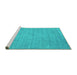 Sideview of Machine Washable Abstract Turquoise Contemporary Area Rugs, wshcon74turq