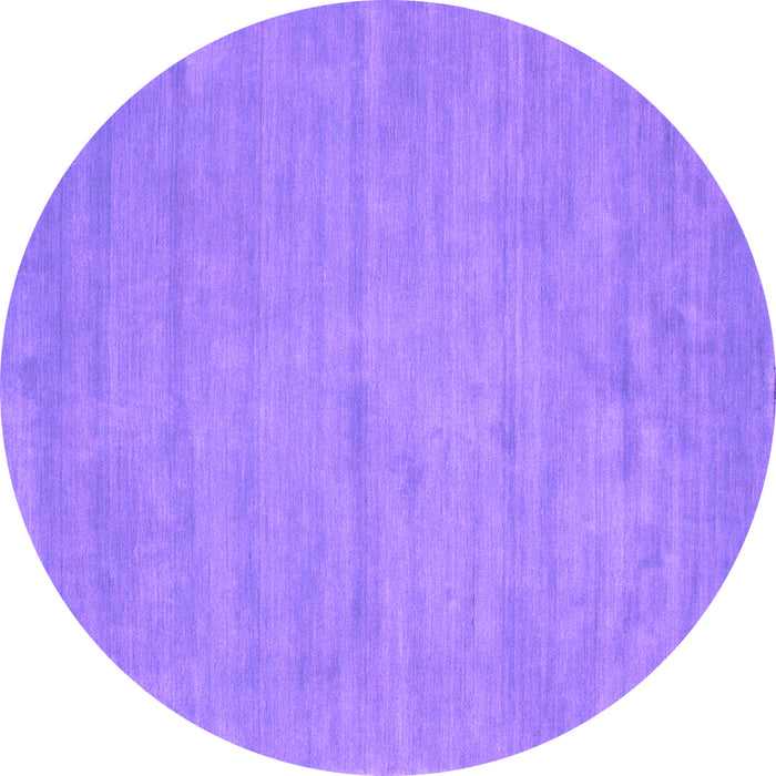 Round Abstract Purple Contemporary Rug, con74pur