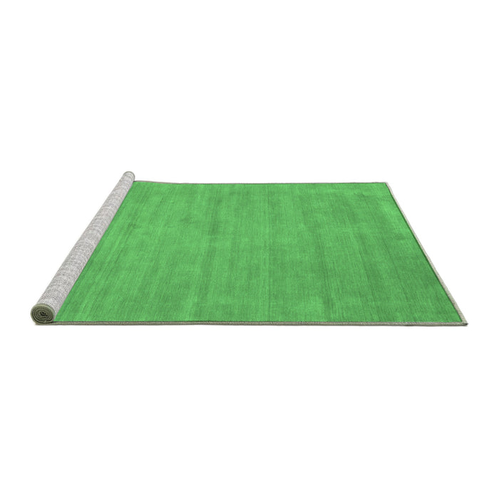Sideview of Machine Washable Abstract Emerald Green Contemporary Area Rugs, wshcon74emgrn