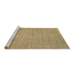 Sideview of Machine Washable Abstract Brown Contemporary Rug, wshcon74brn