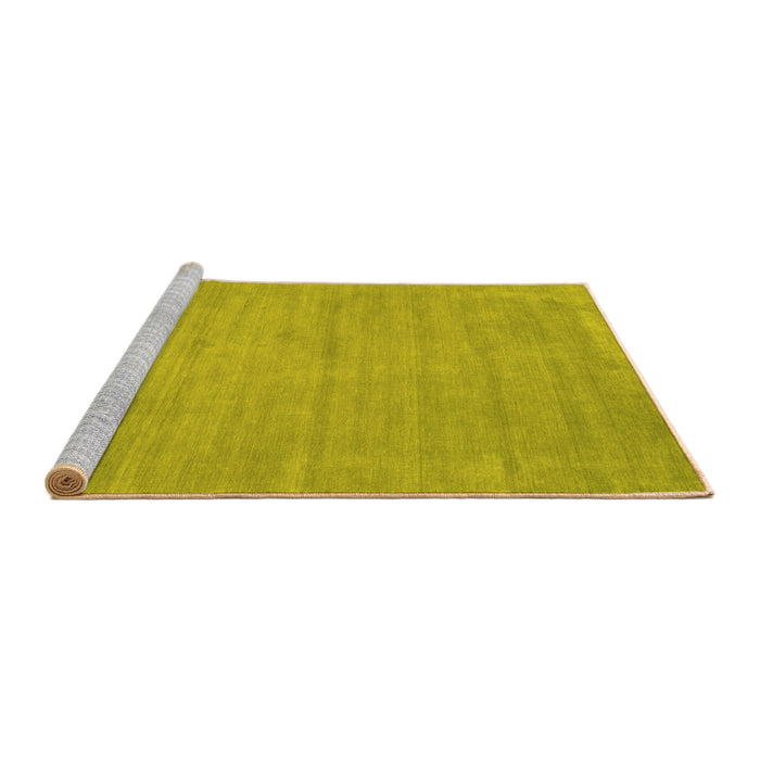 Sideview of Machine Washable Abstract Yellow Contemporary Rug, wshcon74yw