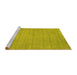 Sideview of Machine Washable Abstract Yellow Contemporary Rug, wshcon74yw
