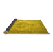 Sideview of Abstract Yellow Contemporary Rug, con750yw