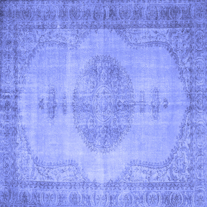 Square Abstract Blue Contemporary Rug, con750blu