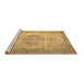 Sideview of Machine Washable Abstract Brown Contemporary Rug, wshcon750brn