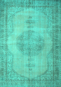 Abstract Turquoise Contemporary Rug, con750turq