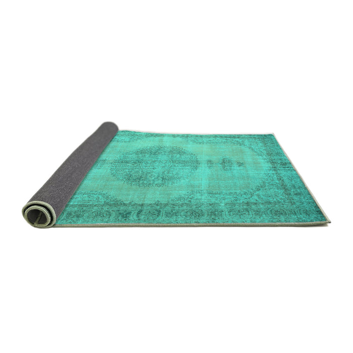 Sideview of Abstract Turquoise Contemporary Rug, con750turq