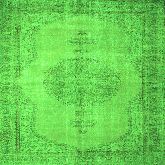 Serging Thickness of Abstract Green Contemporary Rug, con750grn