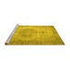 Sideview of Machine Washable Abstract Yellow Contemporary Rug, wshcon750yw