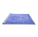 Sideview of Machine Washable Abstract Blue Contemporary Rug, wshcon750blu