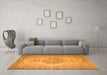 Machine Washable Abstract Orange Contemporary Area Rugs in a Living Room, wshcon750org