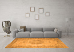 Machine Washable Abstract Orange Contemporary Area Rugs in a Living Room, wshcon750org