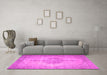 Machine Washable Abstract Pink Contemporary Rug in a Living Room, wshcon750pnk