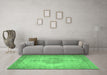 Machine Washable Abstract Emerald Green Contemporary Area Rugs in a Living Room,, wshcon750emgrn